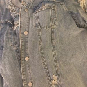 Demin Distressed jacket. Worn once